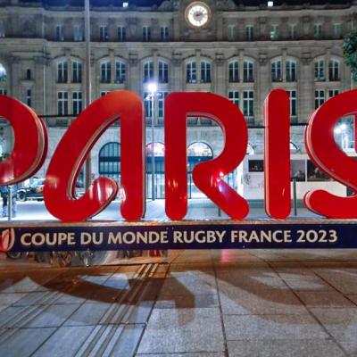 Installation module coupe du monde rugby 2023 - Paris de nuit