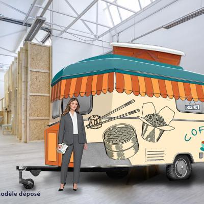 Caravane restauration espace coworking par C2KXXL