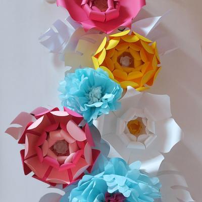 Décor floral origami papier Canson et papier de soie